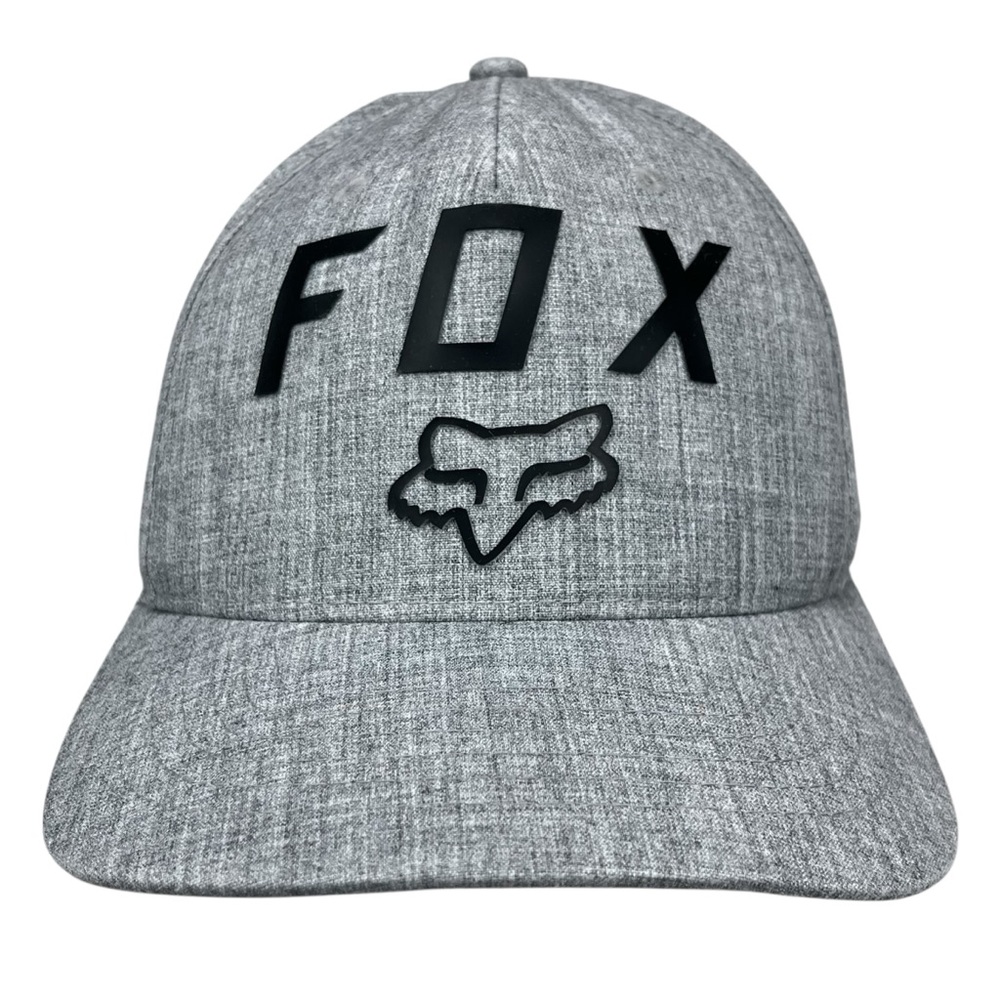 Fox Racing Flexfit Hat Gray Black Logo Unisex L/XL Fitted‎ Cap Moto MX